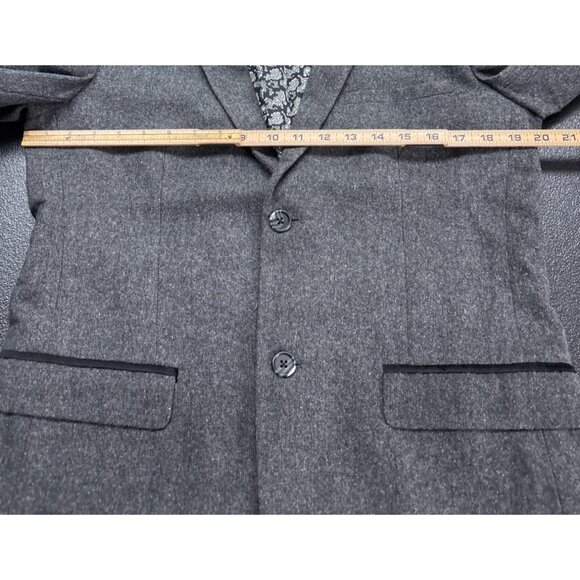 WD.NY Black Mens Charcoal Blazer Jacket With Paisley Lining Size M - Picture 12 of 16